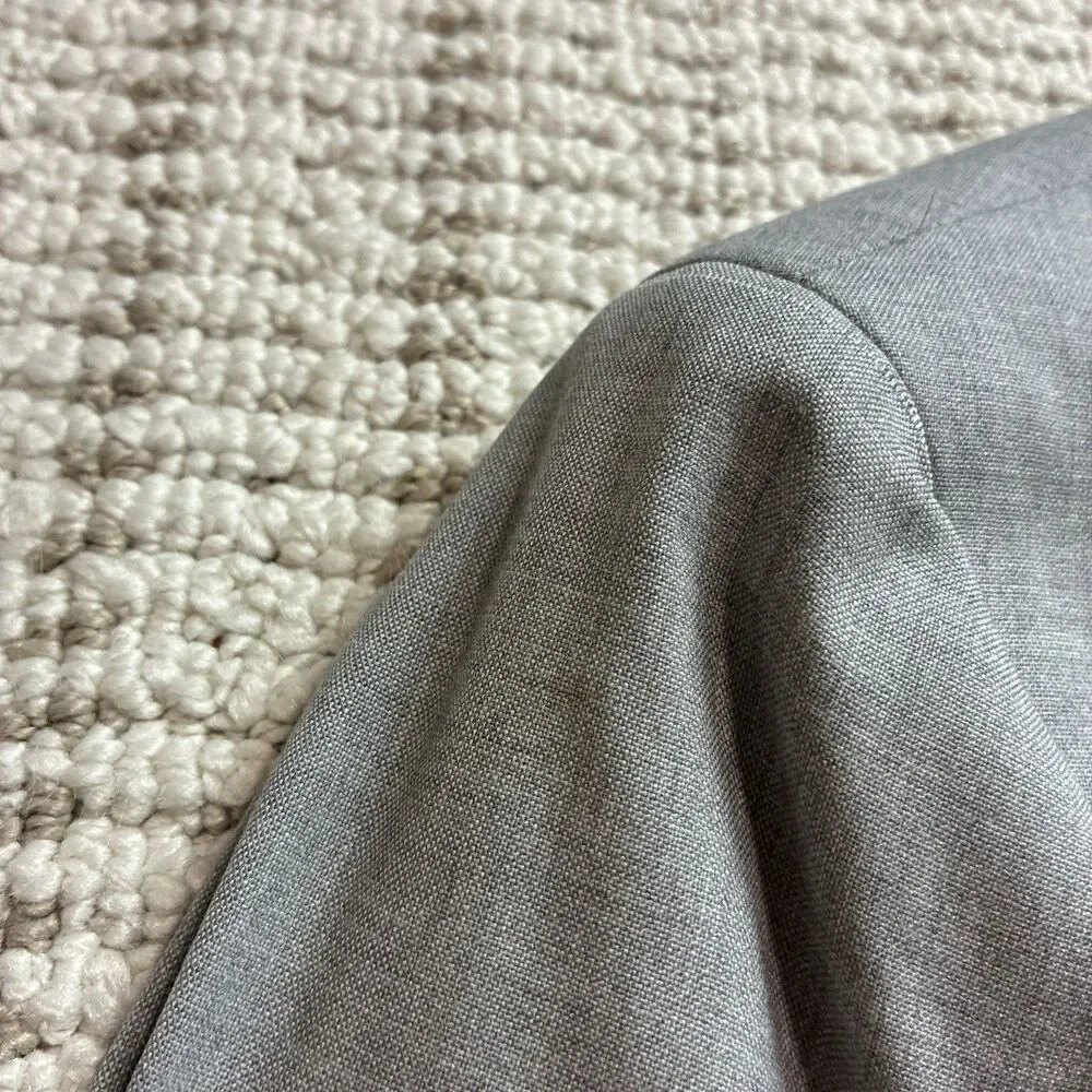 J Crew Ludlow Loro Piana Blazer Jacket 40L Gray 100% Wool Luxury Designer Preppy
